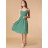 imageAllegra K Womens Floral Twist Front Knee Length Summer Adjustable Strap DressGreen