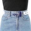 imageAllegra K Womens Grommet Clear Waist Belt Plus Size Waist Belts for Jeans DressesBlue