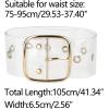 imageAllegra K Womens Grommet Clear Wide Waist Belts for Dresses Transparent Belts Pin BuckleGold Square Buckle