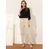 imageAllegra K Womens Lapel Collar Shirt 34 Roll Up Sleeve Button Up Casual Work Blouse TopBlack