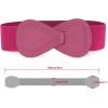 imageAllegra K Womens Plus Size Elastic Waist Belt Interlock 8shaped Faux Leather Stretchy Dress BeltsYellow  Rose Red