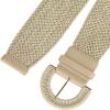 imageAllegra K Womens Plus Size ExtraWide Woven Waist Belts Braided Belts for Dress Chunky BuckleBeige