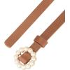 imageAllegra K Womens Plus Size Waist Belts Pearl Narrow Leather Adjustable Belt for Jeans Dresses PantsCamel