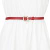 imageAllegra K Womens Plus Size Waist Belts Pearl Narrow Leather Adjustable Belt for Jeans Dresses PantsRed