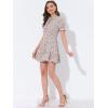 imageAllegra K Womens Ruffle Dress 2023 Summer Chiffon Tie Neck Puff Short Sleeve Floral Smock DressPink