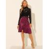 imageAllegra K Womens Ruffle Satin High Waist Tie Wrap Asymmetrical Midi SkirtBurgundy