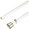 imageAllegra K Womens Skinny Embossed Leather Belts Alloy Pin Buckle Belt for Jeans Dresses PantsWhite