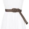 imageAllegra K Womens Skinny Waist Belts Braided Woven Bohemian Belts for Dress Metal BuckleCoffee