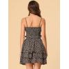 imageAllegra K Womens Summer 2 Piece Outfit Dress Cami Crop Top Tiered Floral Skirt SetBlack
