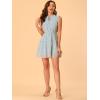 imageAllegra K Womens Summer Floral Ruffle Sleeveless Tie Neck Chiffon Flowy Mini DressBlue