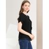imageAllegra K Womens Tie Neck Summer Tassel 34 Sleeve Casual Blouse Fringe Boho TopBlack