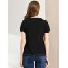 imageAllegra K Womens Tie Neck Summer Tassel 34 Sleeve Casual Blouse Fringe Boho TopBlack