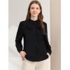 imageAllegra K Womens Victorian Gothic Ruffled Lotus Tops Button Down ShirtBlack