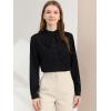 imageAllegra K Womens Victorian Gothic Ruffled Lotus Tops Button Down ShirtBlack