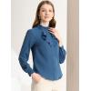 imageAllegra K Womens Victorian Gothic Ruffled Lotus Tops Button Down ShirtBlue