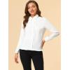 imageAllegra K Womens Work Button Down Shirt Lace Trim Business Casual Long Sleeve Blouse TopWhite