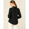 imageAllegra K Womens Work Office Tops Bow Tie Neck Button Decor Casual 2024 Spring Long Sleeve Shirt BlousesBlack