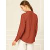 imageAllegra K Womens Work Office Tops Bow Tie Neck Button Decor Casual 2024 Spring Long Sleeve Shirt BlousesRed