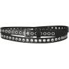 imageAllegra K Grommet Belt Leather Skinny Thin Waist Belts for Women Punk Rock StyleBlack