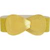 imageAllegra K Plus Size Interlock Buckle 8shaped Faux Leather Elastic Belt Cinch Waistband for LadyMetallic Gold