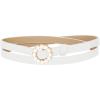 imageAllegra K Womens Plus Size Waist Belts Pearl Narrow Leather Adjustable Belt for Jeans Dresses PantsWhite