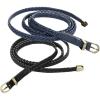 imageuxcell Women Skinny Braided Belt Woven  Pin Buckle Casual Waist Belt for DressesBlacknavy Blue