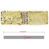 imageuxcell Ladies Sequins Decor Metal Interlocking Buckles Elastic Waist BeltGold