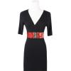 imageuxcell Ladies Sequins Decor Metal Interlocking Buckles Elastic Waist BeltRed