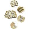 imageuxcell Ladies Sequins Decor Metal Interlooking Buckles Elastic Waist BeltGold  Silver