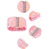 imageuxcell Ladies Sequins Decor Metal Interlooking Buckles Elastic Waist BeltPink  Pink