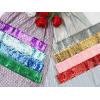 imageuxcell Ladies Sequins Decor Metal Interlooking Buckles Elastic Waist BeltSilver  Silver
