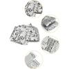 imageuxcell Ladies Sequins Decor Metal Interlooking Buckles Elastic Waist BeltSilver  Silver