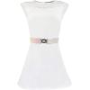 imageuxcell Lady Sequins Decor Metal Interlooking Buckles Elastic Waist BeltBlack  Multicolor
