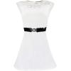 imageuxcell Lady Sequins Decor Metal Interlooking Buckles Elastic Waist BeltBlack  Multicolor