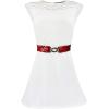 imageuxcell Lady Sequins Decor Metal Interlooking Buckles Elastic Waist BeltRed  Royal Blue