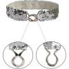 imageuxcell Lady Sequins Decor Metal Interlooking Buckles Elastic Waist BeltSilver  Gold