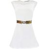 imageuxcell Lady Sequins Decor Metal Interlooking Buckles Elastic Waist BeltSilver  Gold