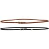 imageuxcell Women Skinny Braided Belt Woven  Pin Buckle Casual Waist Belt for DressesKhakiblack