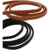 imageuxcell Women Skinny Braided Belt Woven  Pin Buckle Casual Waist Belt for DressesKhakiblack
