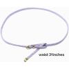 imageuxcell Women Skinny Braided Belt Woven  Pin Buckle Casual Waist Belt for DressesLight Purple