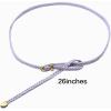 imageuxcell Women Skinny Braided Belt Woven  Pin Buckle Casual Waist Belt for DressesLight Purple