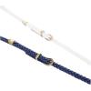 imageuxcell Women Skinny Braided Belt Woven  Pin Buckle Casual Waist Belt for DressesNavy Bluewhite