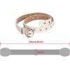 imageuxcell Womens Leather Belt for Jeans Dress Pants Studded Grommet with Circle Metal BuckleBeige
