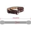 imageuxcell Womens Leather Belt for Jeans Dress Pants Studded Grommet with Circle Metal BuckleDark Brown