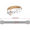 imageuxcell Womens Leather Belt for Jeans Dress Pants Studded Grommet with Circle Metal BuckleWhite