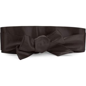 imageAllegra K Ladies Faux Leather Self Tie Bowknot Wide Waist Band Sash Obi Belt for DressesDark Brown