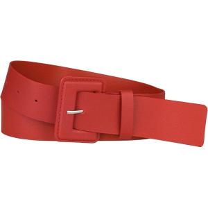 imageAllegra K Ladies Plus Size Pure Belts Adjustable Rectangle Buckle Wide Waistband Belt for DressRed