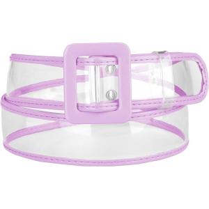 imageAllegra K Womens Clear Waist Belts Plus Size Skinny Belt Waistband for Jeans Dresses CoatsPurple