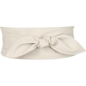 imageAllegra K Womens Plus Size Obi Belts Bowknot SelfTie Wrap Around Wide Sash Waistband Belt for DressesBeige