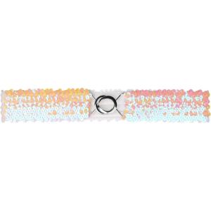 imageAllegra K Womens Plus Size Stretchy Skinny Waist Belts Shiny Sequins Decor Elastic Belts for DressesColorful
